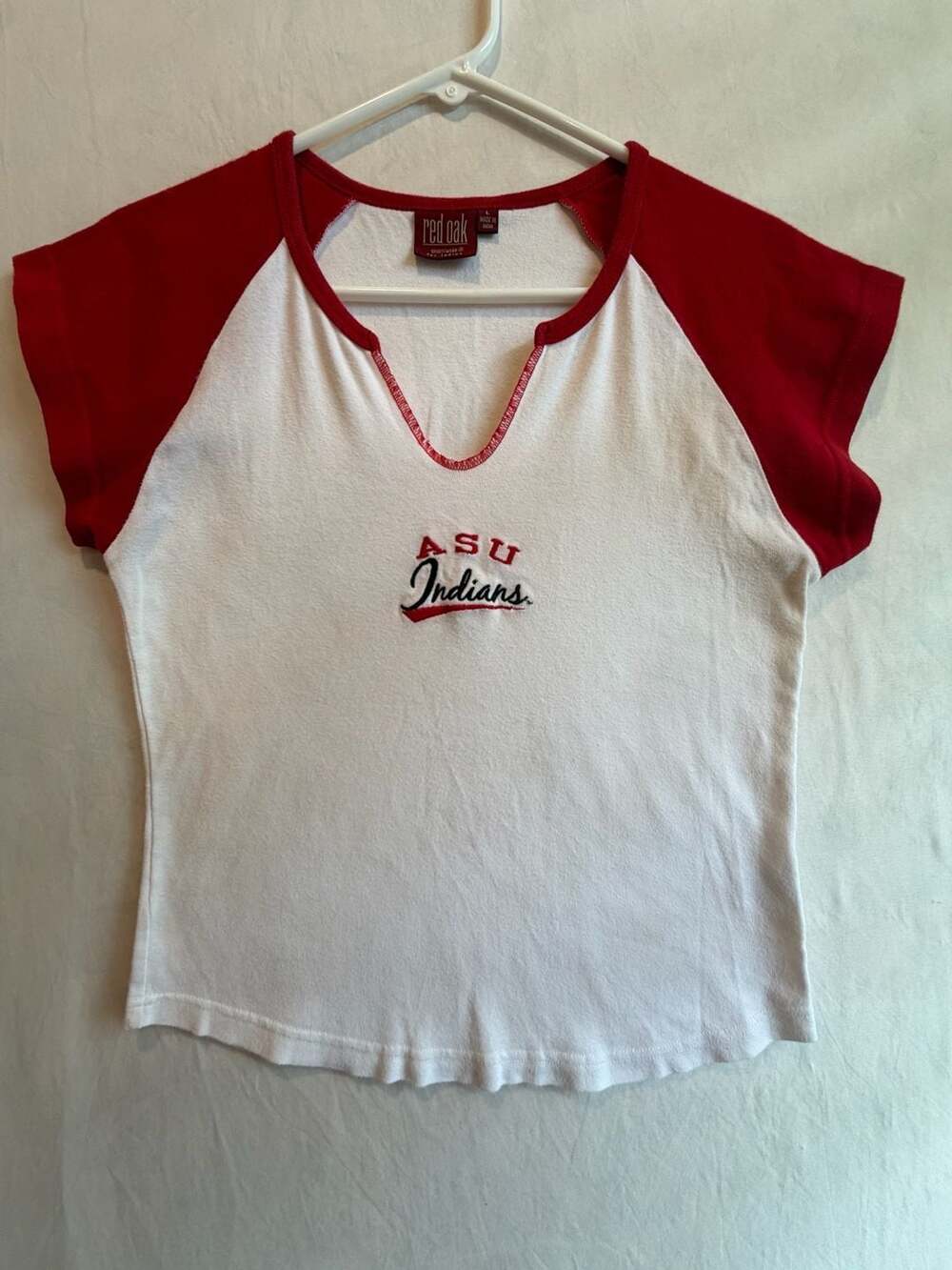 Red Oak Sportswear ASU Indians V-Notch Raglan T-Shirt Size L